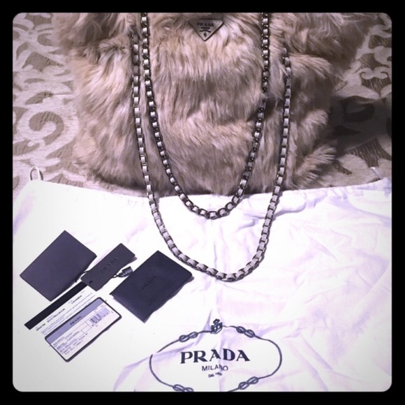 Prada Handbags - Prada ~ AUTHENTIC Like New Fur handbag